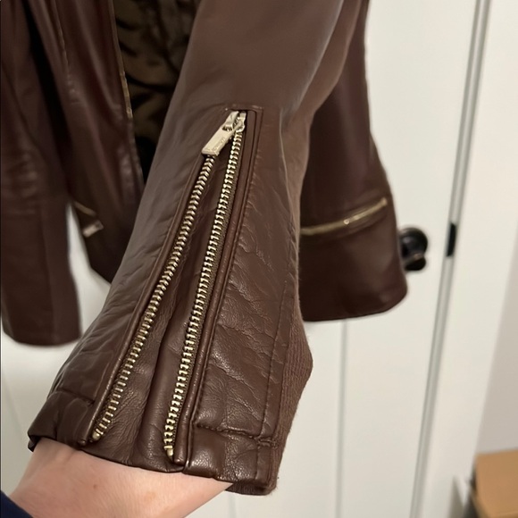 Express Women's Brown Faux-Leather jacket, size M - Picture 7 of 11